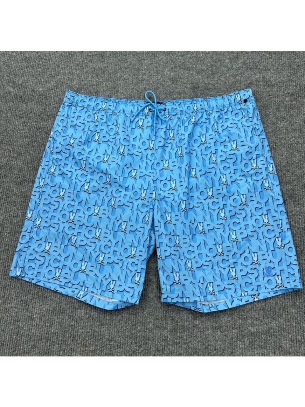 Psycho Bunny Blue Patterned Men’s Swim Trunks